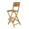 Set of 2 Brown Teak Wood Traditional Outdoor Bar Stool, 18" x 45"